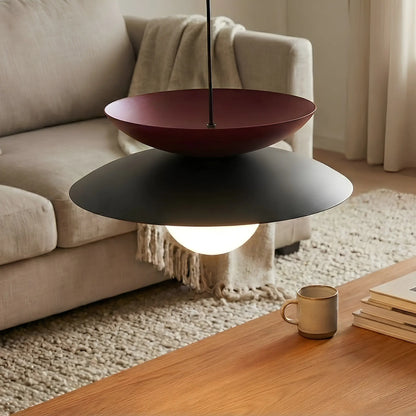 Emibig Nagoya Pendellampa Ø41 cm, Svart/Vinröd