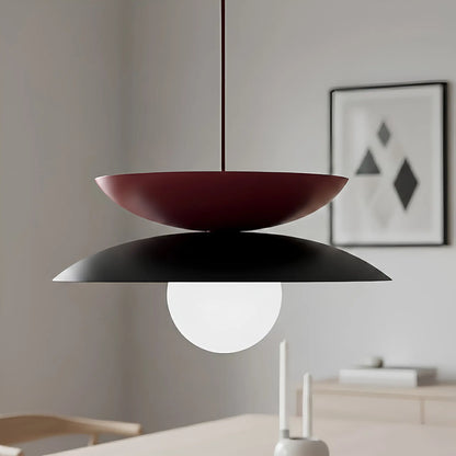 Emibig Nagoya Pendellampa Ø41 cm, Svart/Vinröd