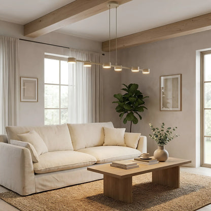 Emibig Megara Pendellampa 6-ljus 80x19 cm, Beige