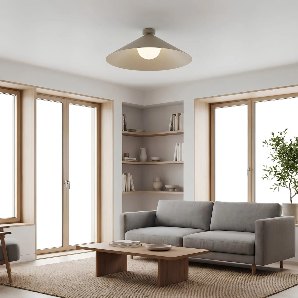 Emibig Mono Taklampa Ø50 cm, Beige