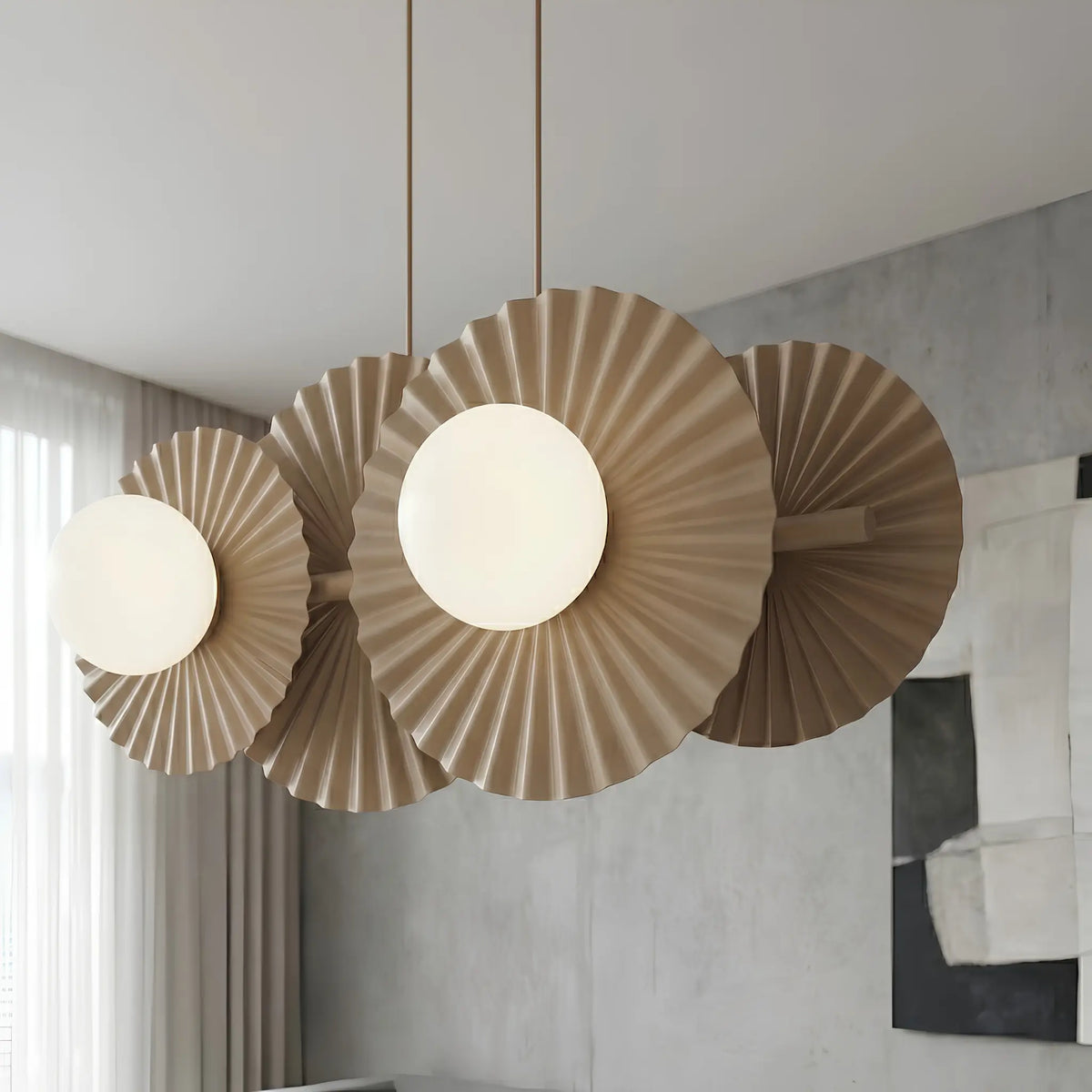 Emibig Umbra Pendellampa 4-ljus 59x20 cm, Beige