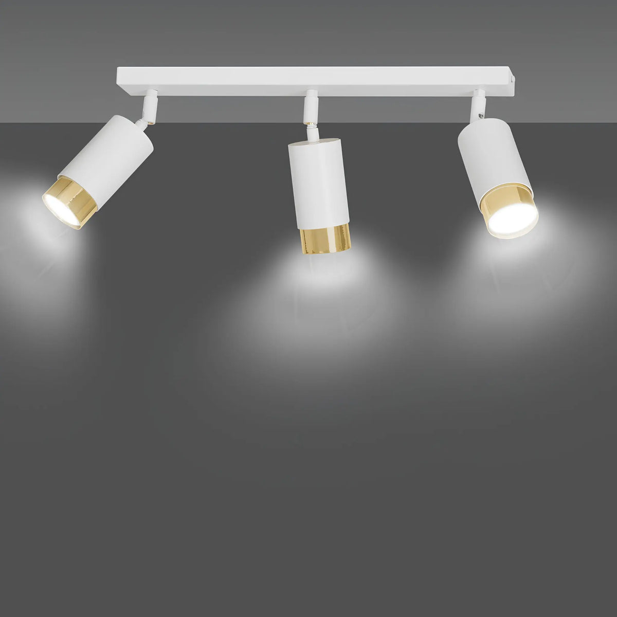 Emibig Hiro Taklampa 3-ljus 45x6 cm, Vit/Guld