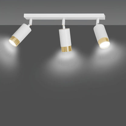Emibig Hiro Taklampa 3-ljus 45x6 cm, Vit/Guld