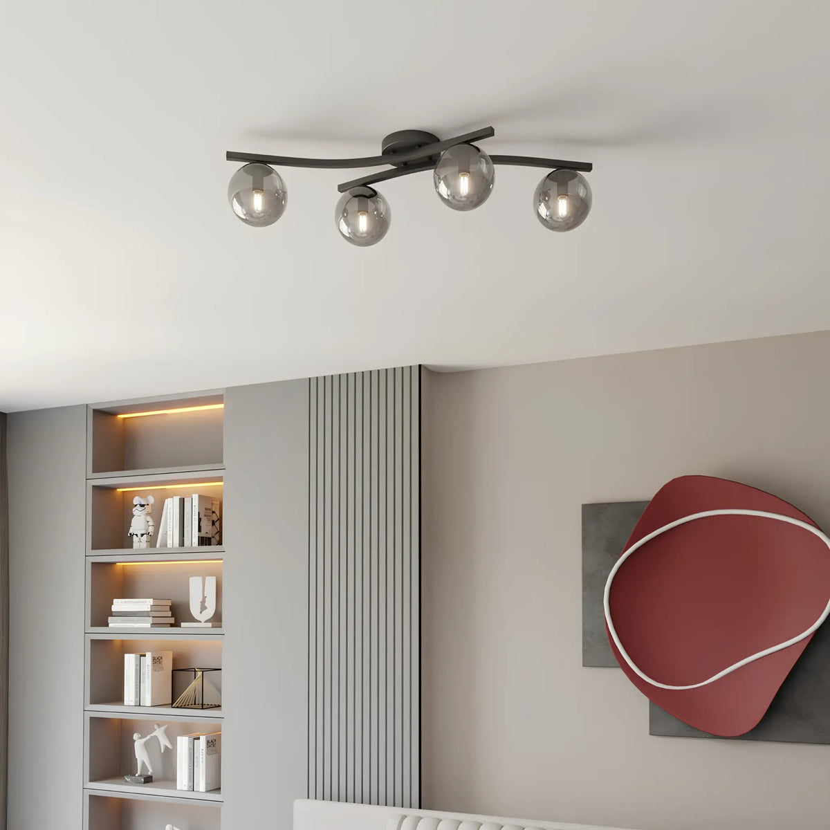 Emibig Opus Taklampa 4-ljus Ø60 cm, Svart