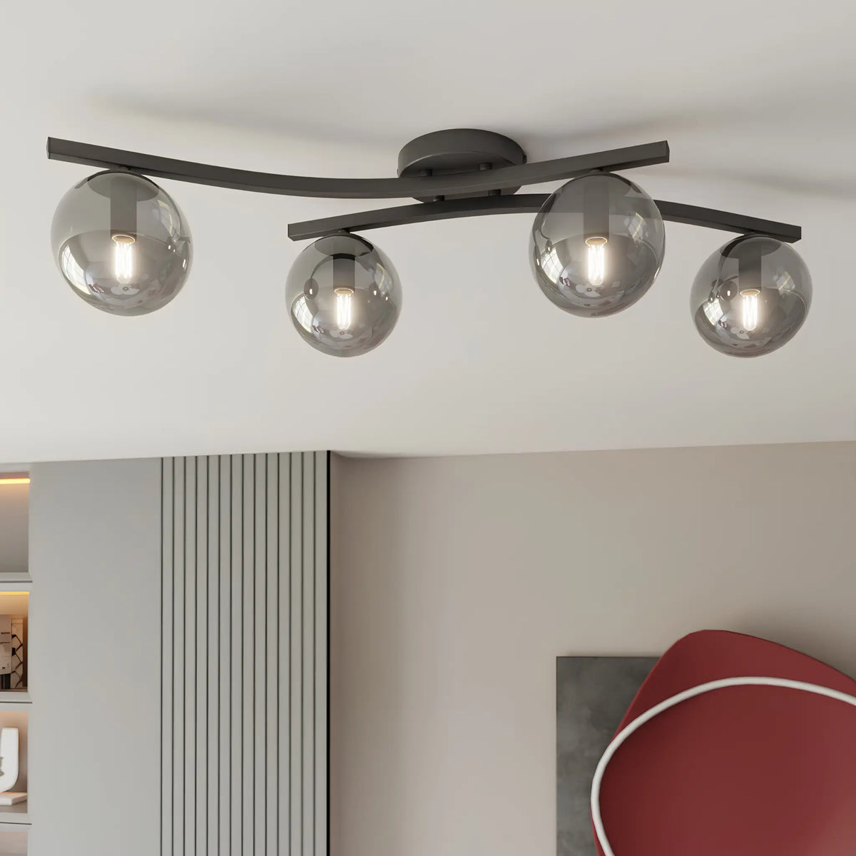 Emibig Opus Taklampa 4-ljus Ø60 cm, Svart