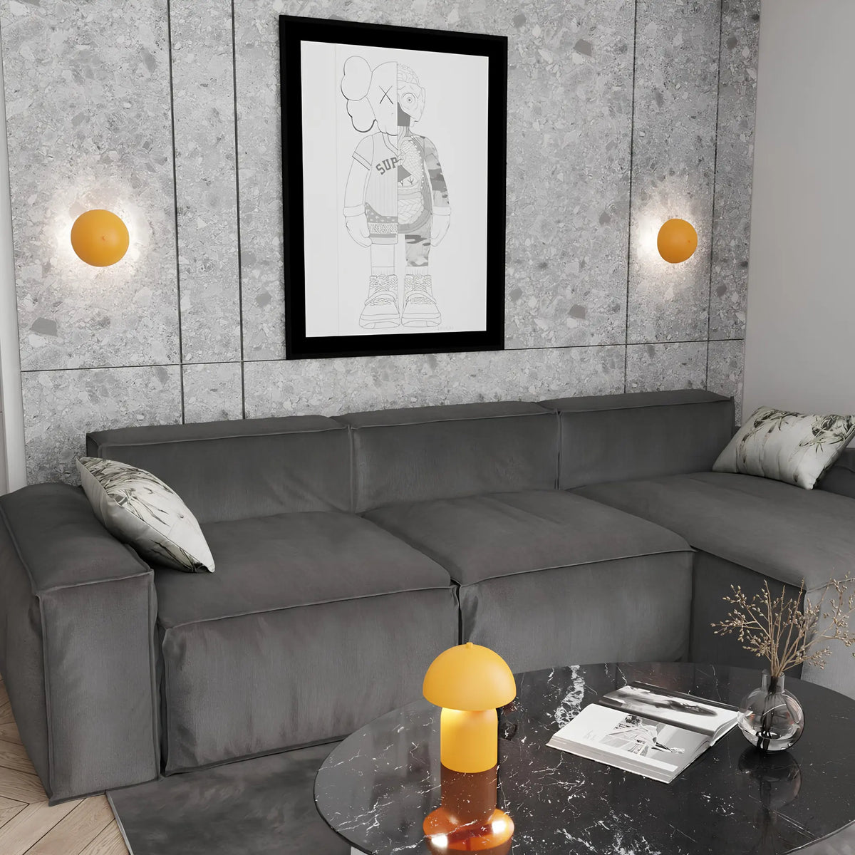 Emibig Mush Bordslampa 2-ljus 18x24 cm, Orange