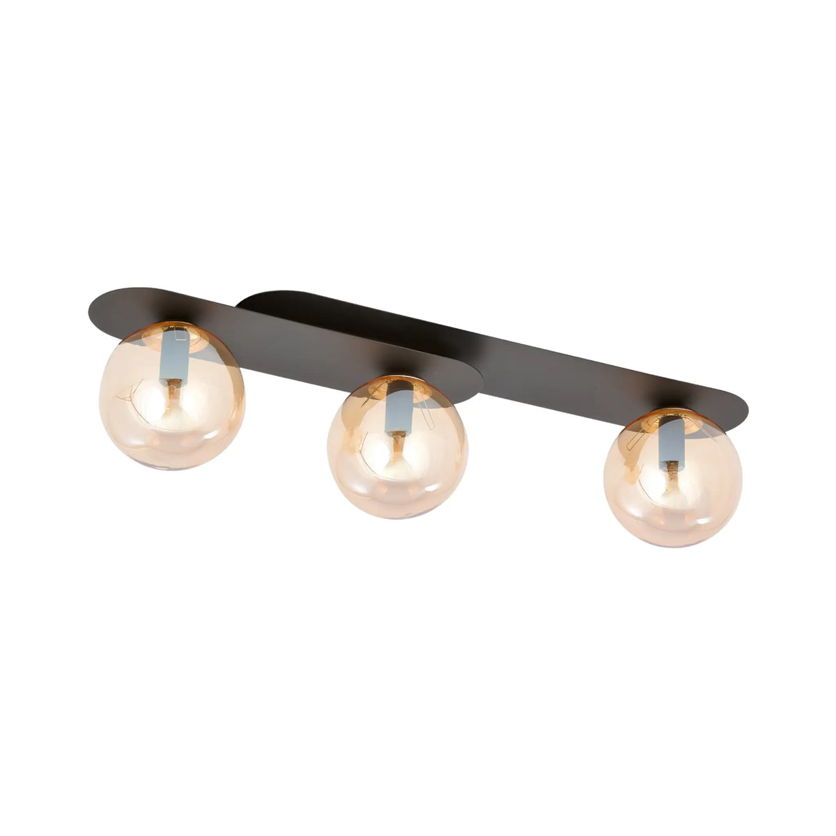 Emibig Plaza Taklampa 3-ljus 70x14 cm, Svart/Gul