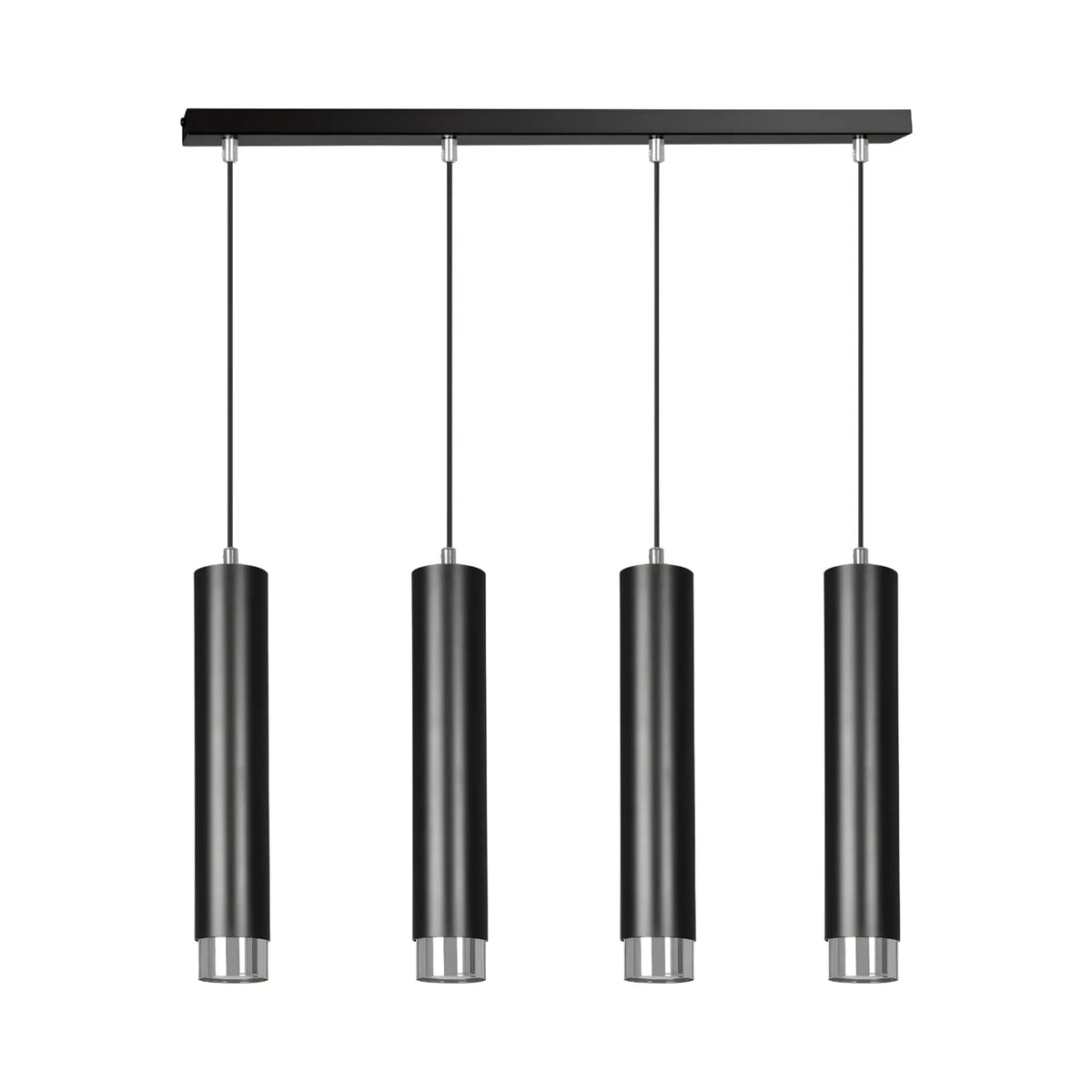 Emibig Kibo Pendellampa 4-ljus 60x6 cm, Svart/Silver