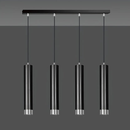 Emibig Kibo Pendellampa 4-ljus 60x6 cm, Svart/Silver
