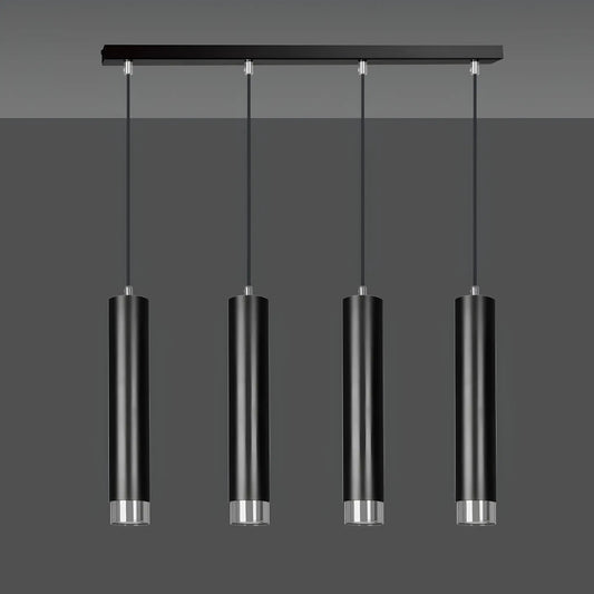 Emibig Kibo Pendellampa 4-ljus 60x6 cm, Svart/Silver