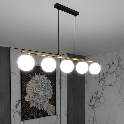Emibig Allora Pendellampa 5-ljus 105x14 cm, Svart/Guld