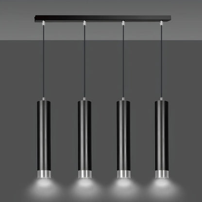 Emibig Kibo Pendellampa 4-ljus 60x6 cm, Svart/Silver