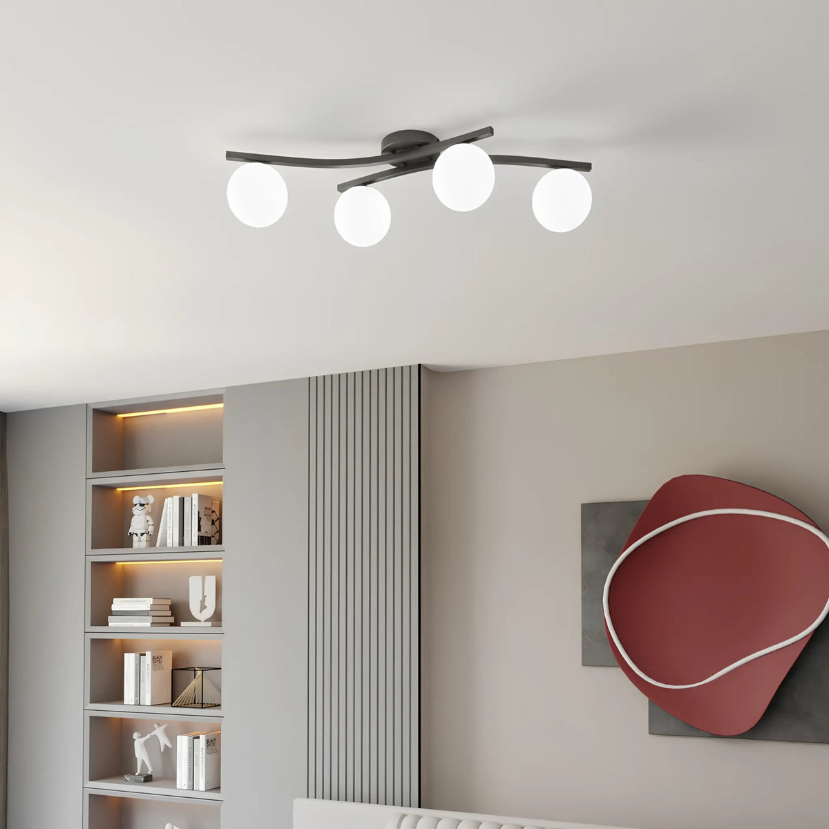 Emibig Opus Taklampa 4-ljus Ø60 cm, Svart