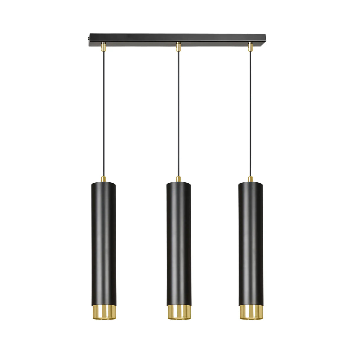 Emibig Kibo Pendellampa 3-ljus 45x6 cm, Svart/Guld