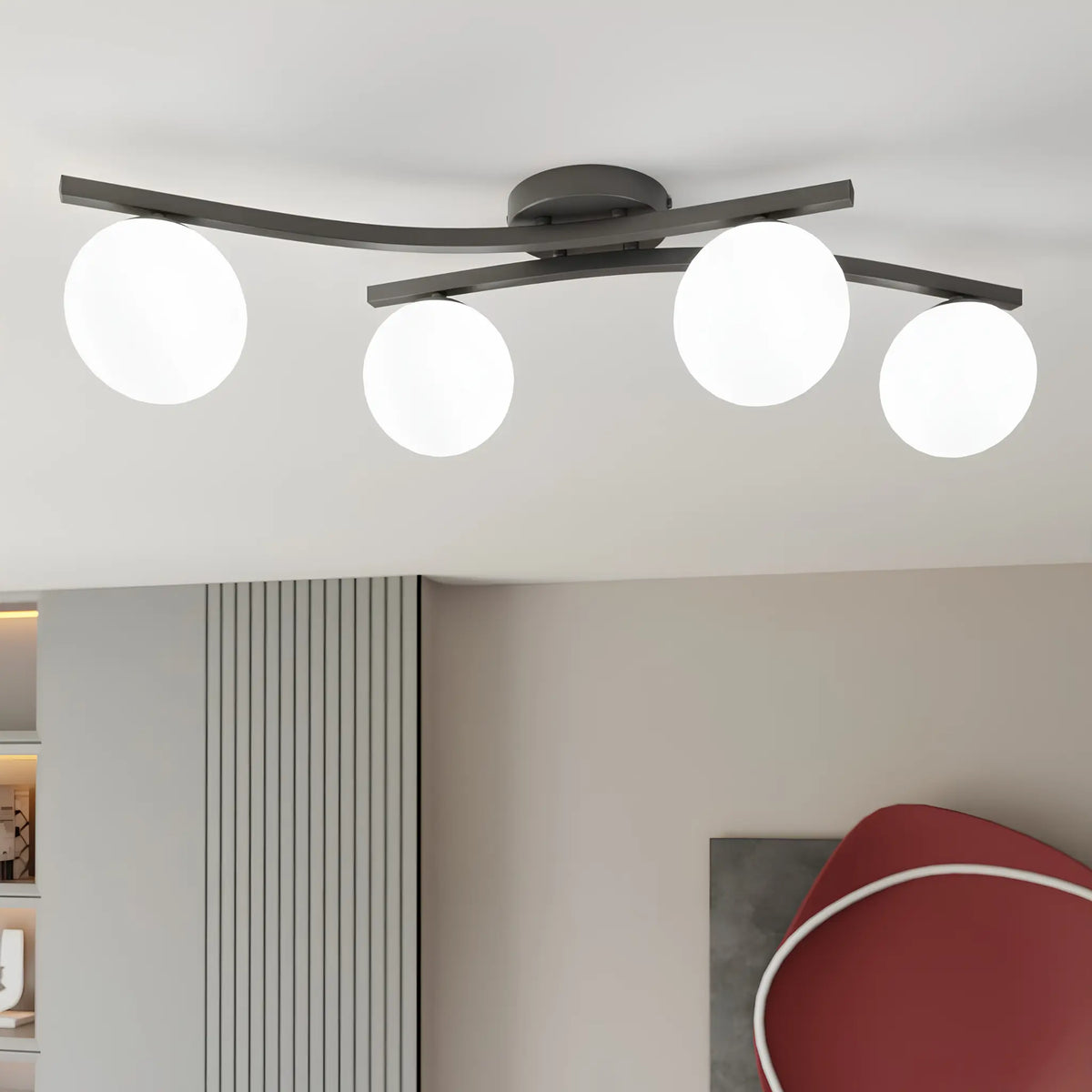 Emibig Opus Taklampa 4-ljus Ø60 cm, Svart