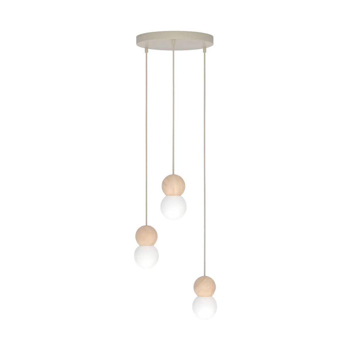 Emibig Loop Pendellampa 3-ljus Ø23 cm, Beige