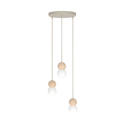 Emibig Loop Pendellampa 3-ljus Ø23 cm, Beige