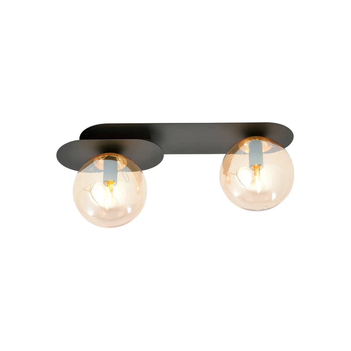 Emibig Plaza Taklampa 2-ljus 45x14 cm, Svart/Gul