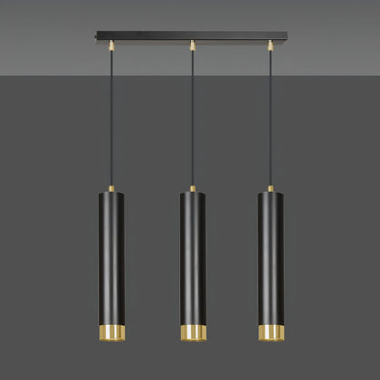Emibig Kibo Pendellampa 3-ljus 45x6 cm, Svart/Guld