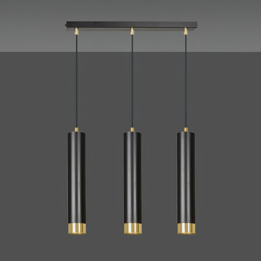 Emibig Kibo Pendellampa 3-ljus 45x6 cm, Svart/Guld