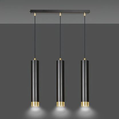 Emibig Kibo Pendellampa 3-ljus 45x6 cm, Svart/Guld