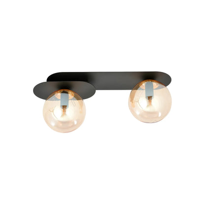 Emibig Plaza Taklampa 2-ljus 45x14 cm, Svart/Gul