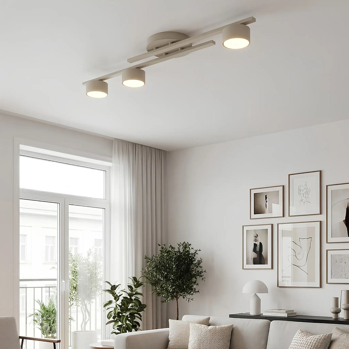 Emibig Fragment Taklampa 3-ljus 74x20 cm, Beige