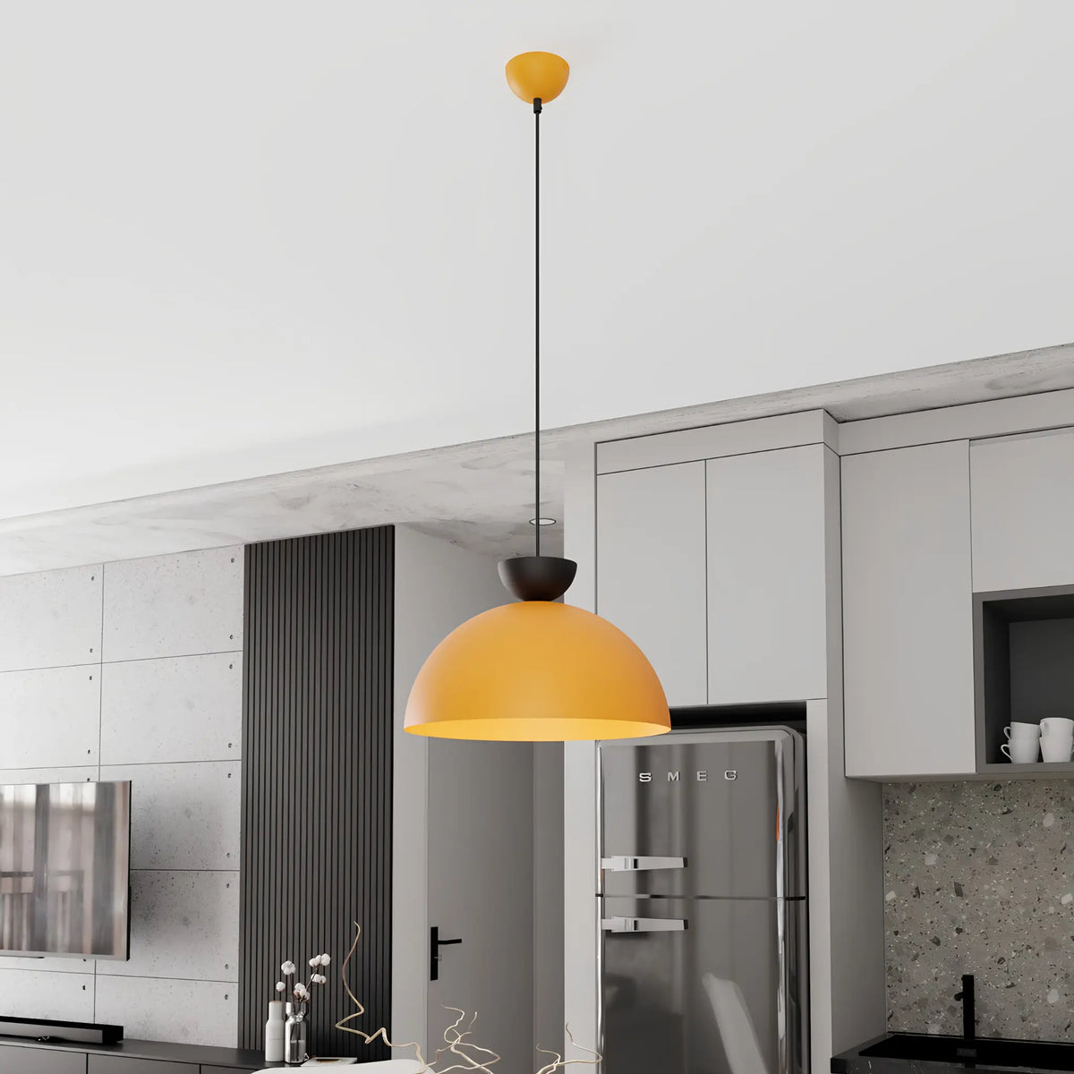 Emibig Lunaro Pendellampa Ø40 cm, Svart/Orange