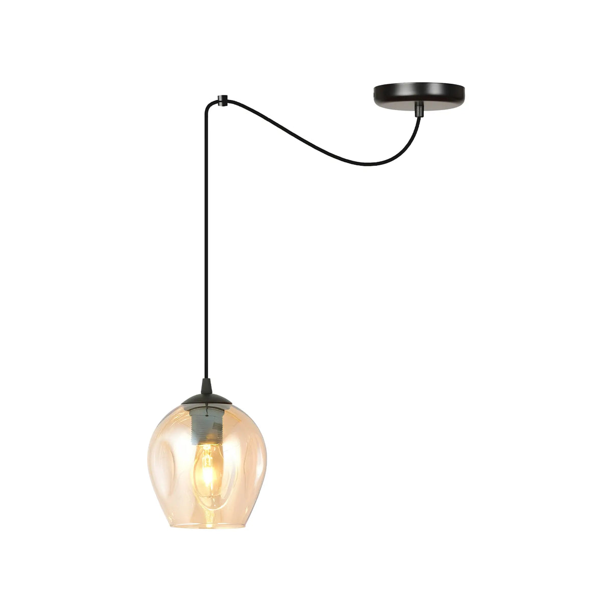Emibig Level Pendellampa Ø14 cm, Svart/Gul