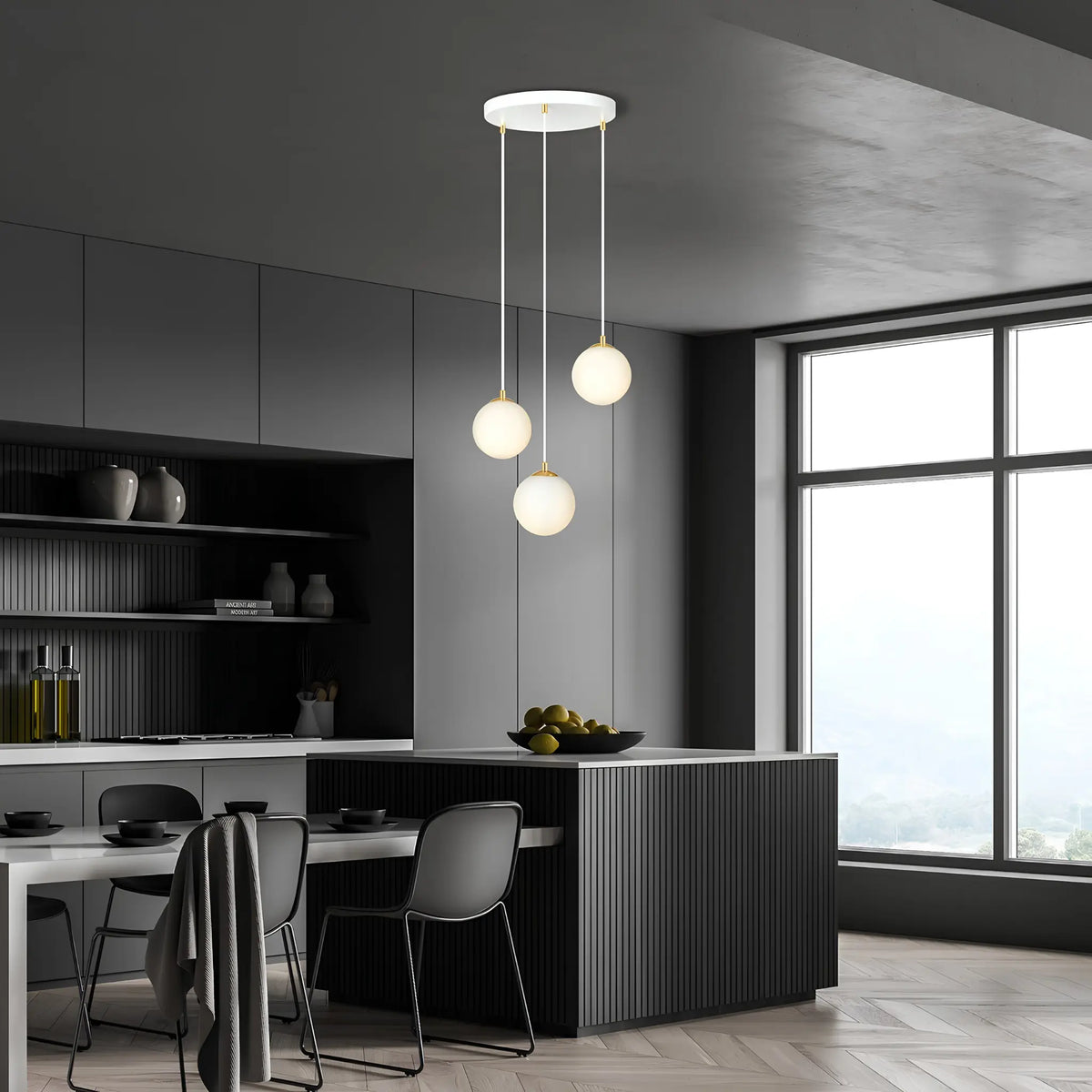 Emibig Royal Pendellampa 3-ljus Ø40 cm, Vit/Guld