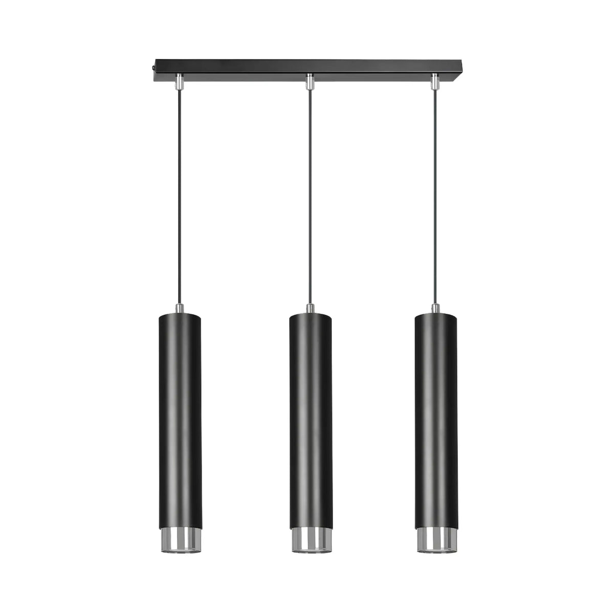 Emibig Kibo Pendellampa 3-ljus 45x6 cm, Svart/Silver