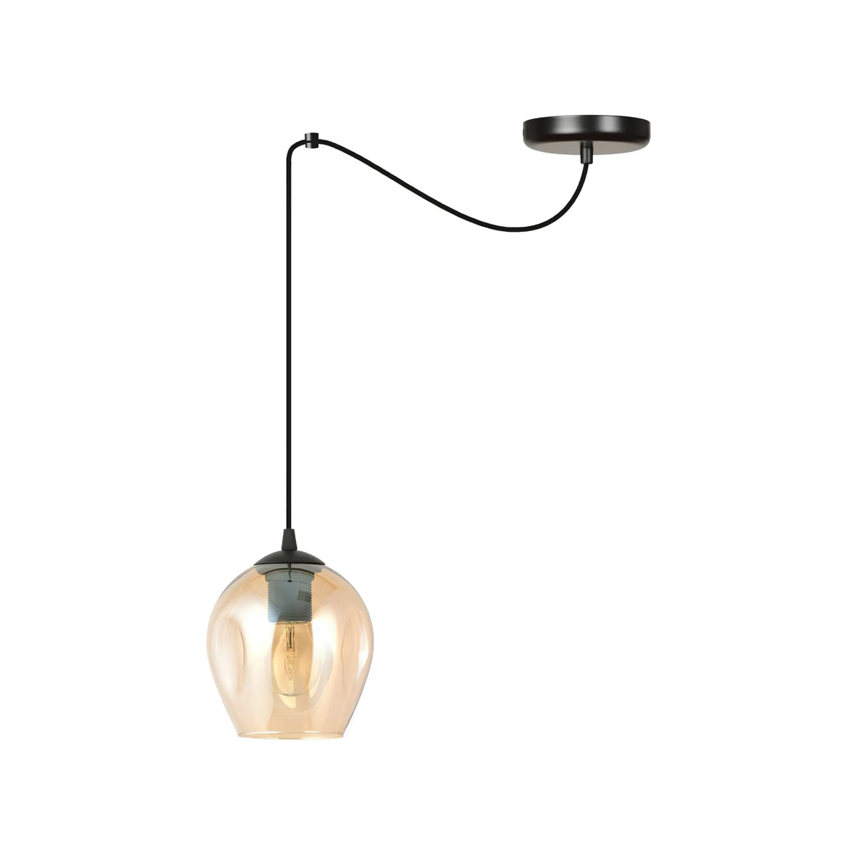 Emibig Level Pendellampa Ø14 cm, Svart/Gul