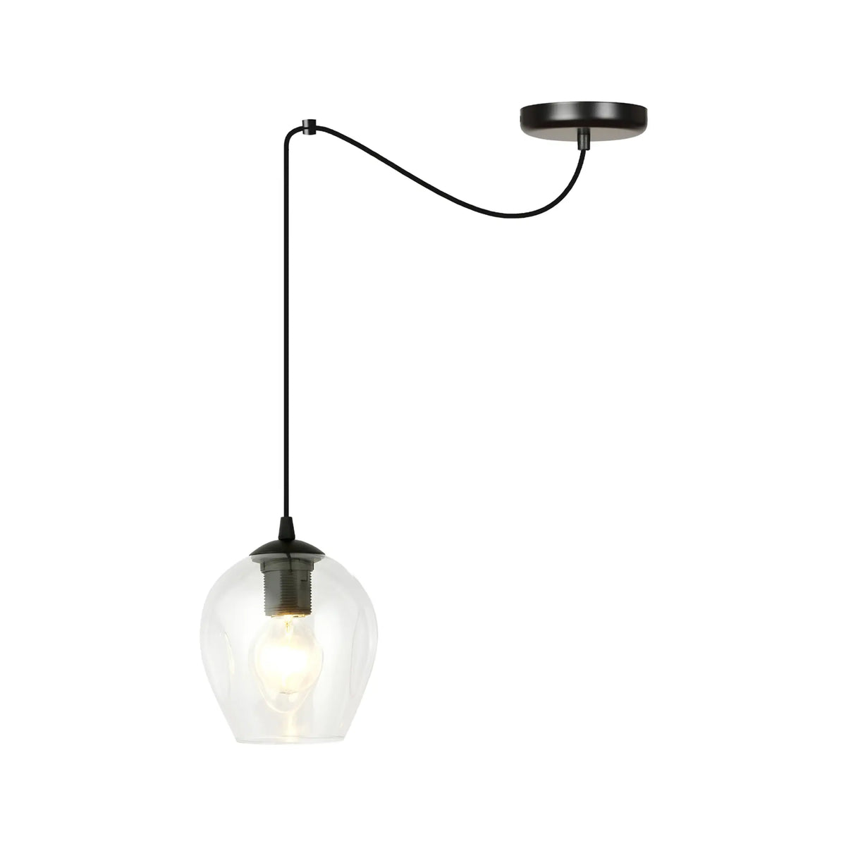 Emibig Level Pendellampa Ø14 cm, Svart/Klar