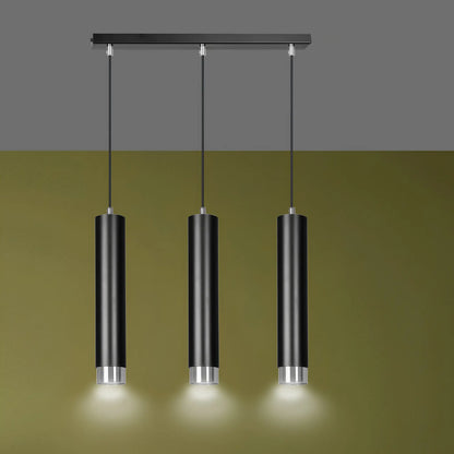 Emibig Kibo Pendellampa 3-ljus 45x6 cm, Svart/Silver