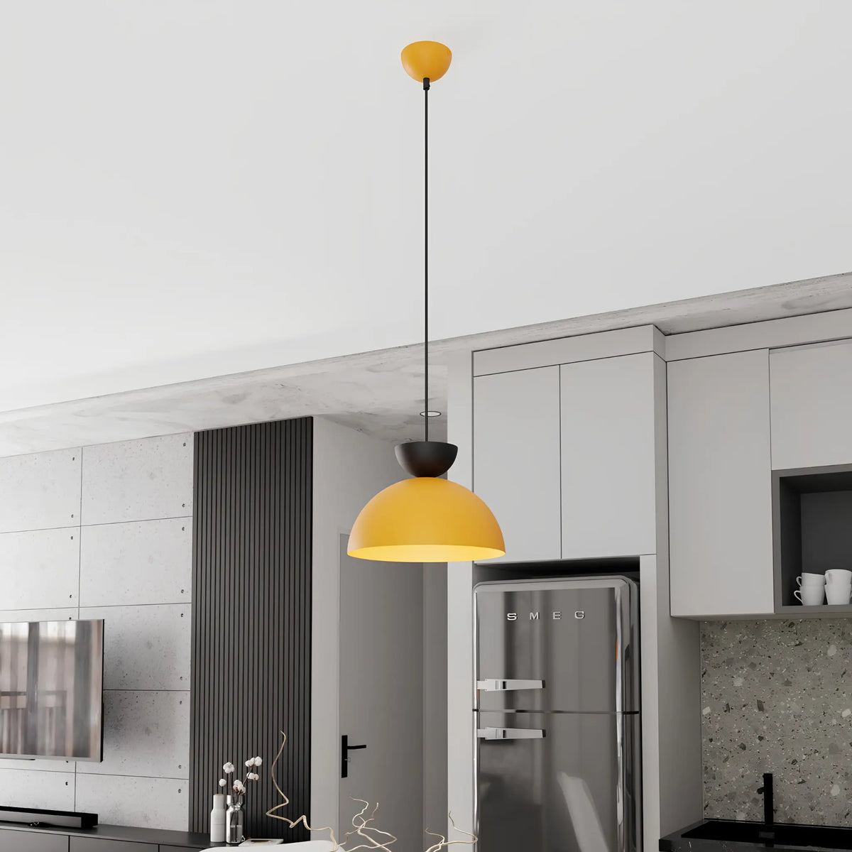 Emibig Lunaro Pendellampa Ø30 cm, Svart/Orange