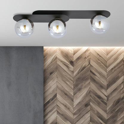 Emibig Plaza Taklampa 3-ljus 70x14 cm, Svart