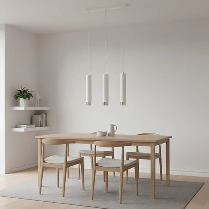 Emibig Kibo Pendellampa 3-ljus 45x6 cm, Vit/Silver