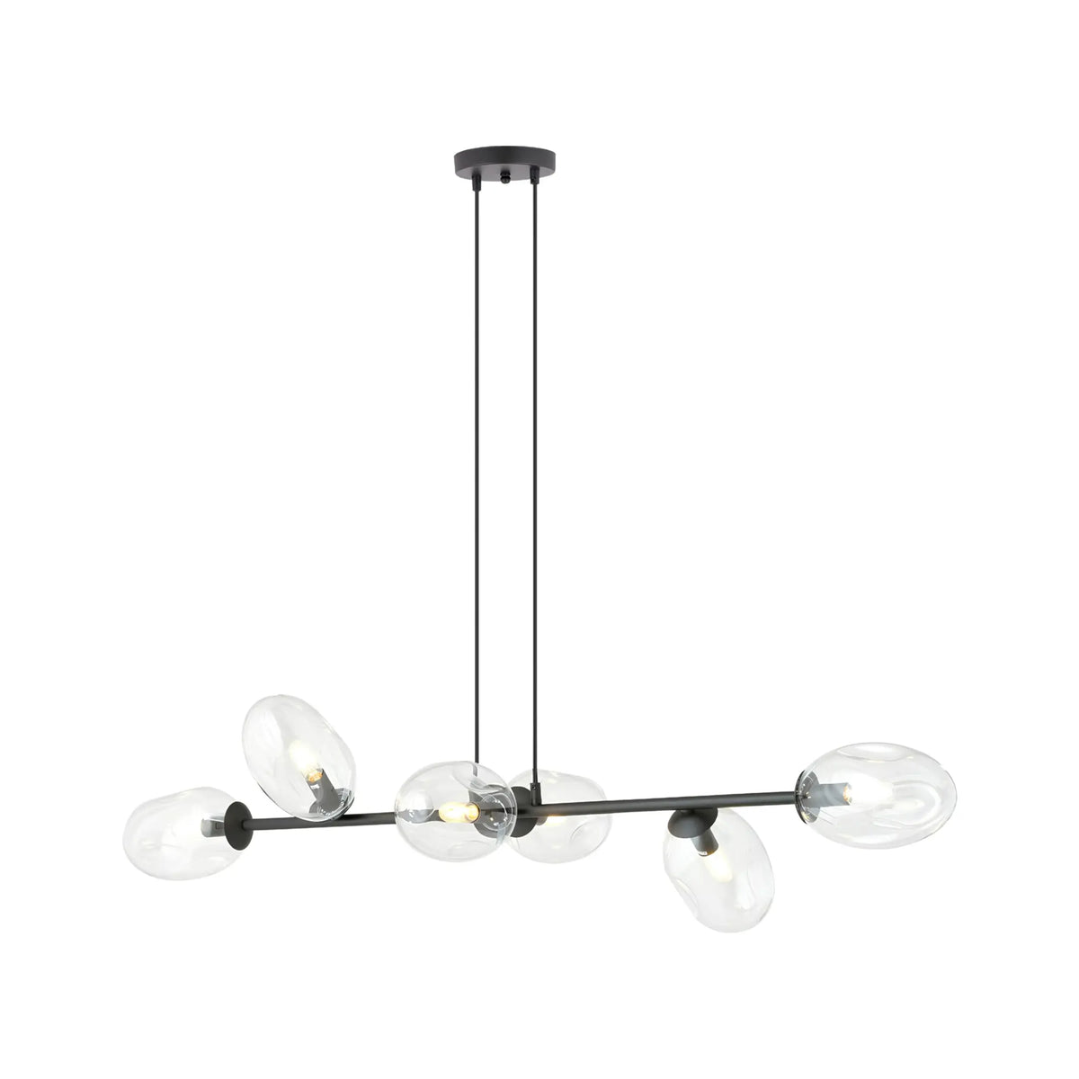 Emibig Pandora Pendellampa 6-ljus 120x40 cm, Svart