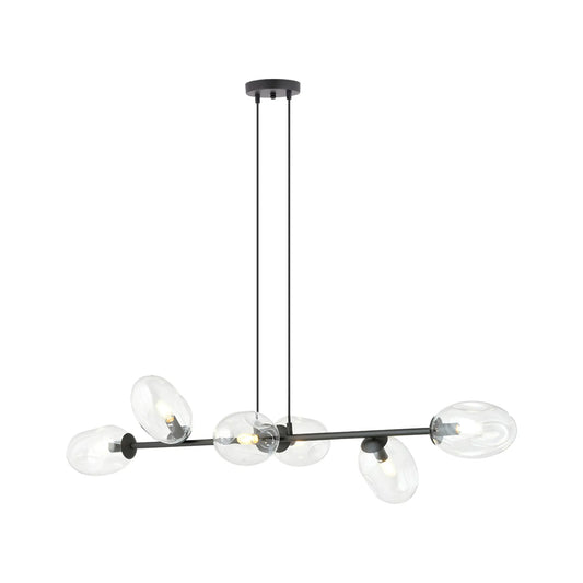 Emibig Pandora Pendellampa 6-ljus 120x40 cm, Svart