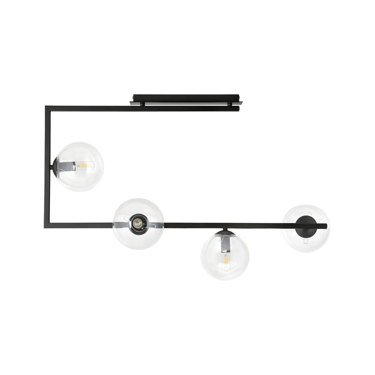 Emibig Soma Taklampa 4-ljus 83x29 cm, Svart
