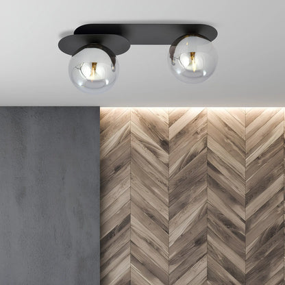 Emibig Plaza Taklampa 2-ljus 45x14 cm, Svart