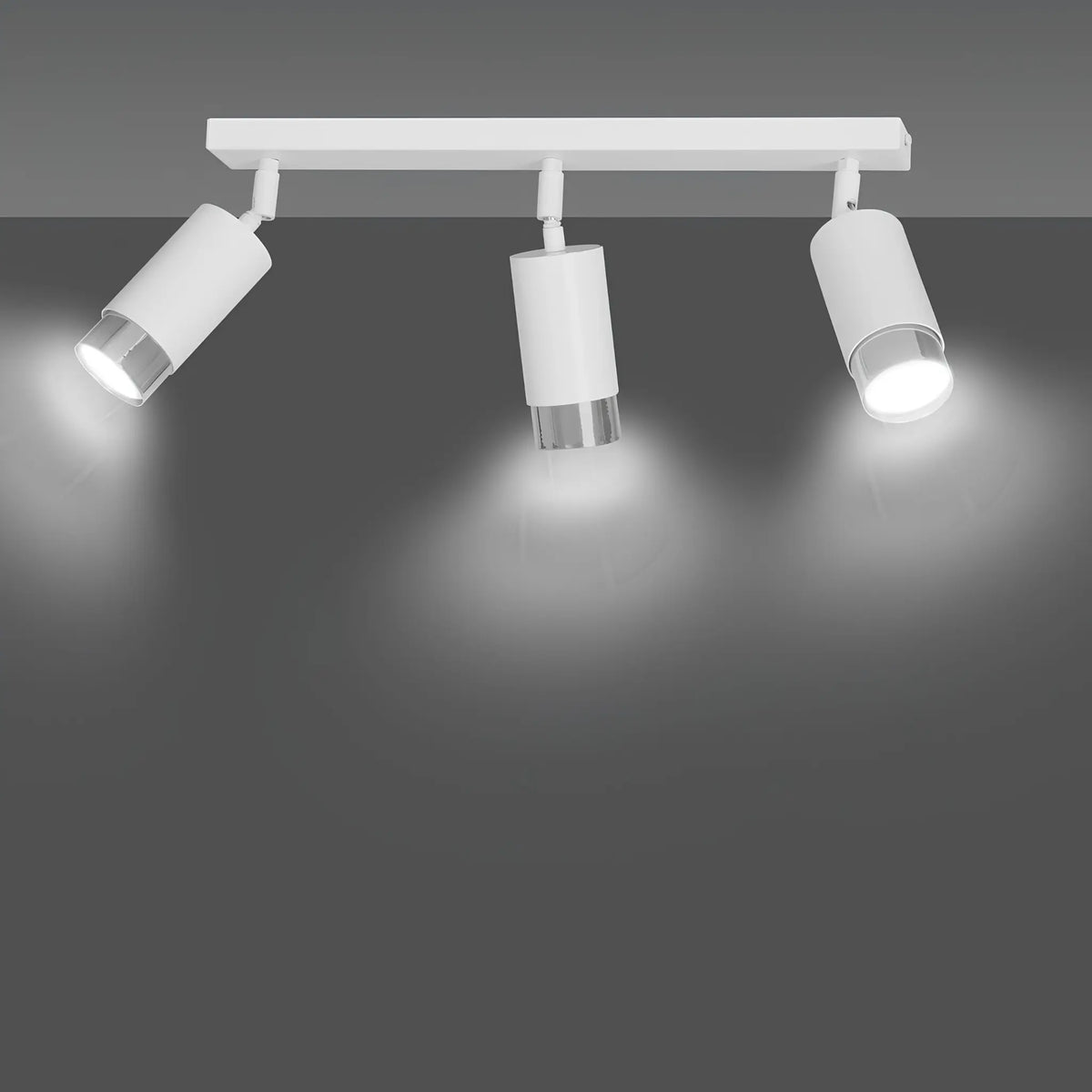 Emibig Hiro Taklampa 3-ljus 45x6 cm, Vit/Silver