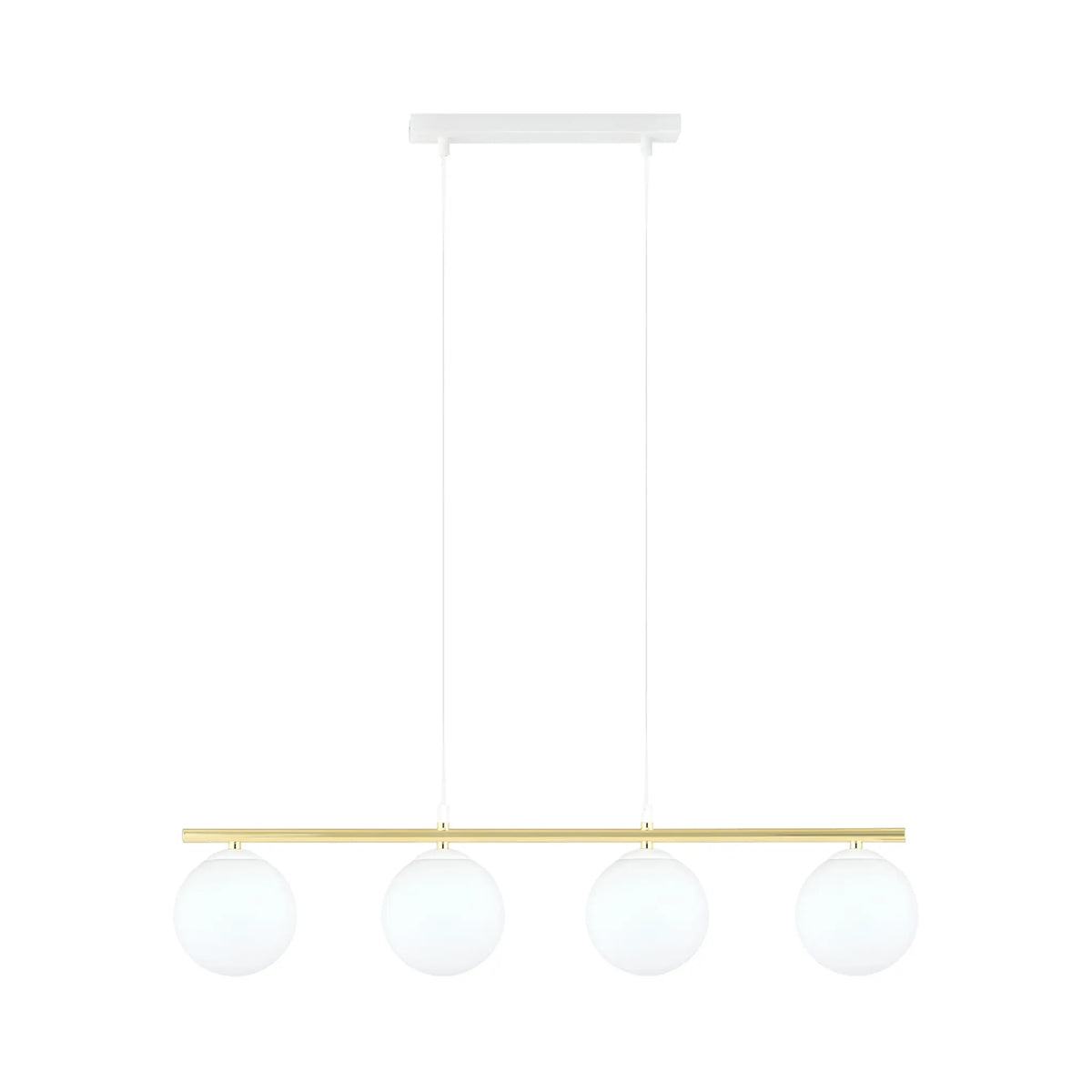 Emibig Allora Pendellampa 4-ljus 85x14 cm, Vit/Guld