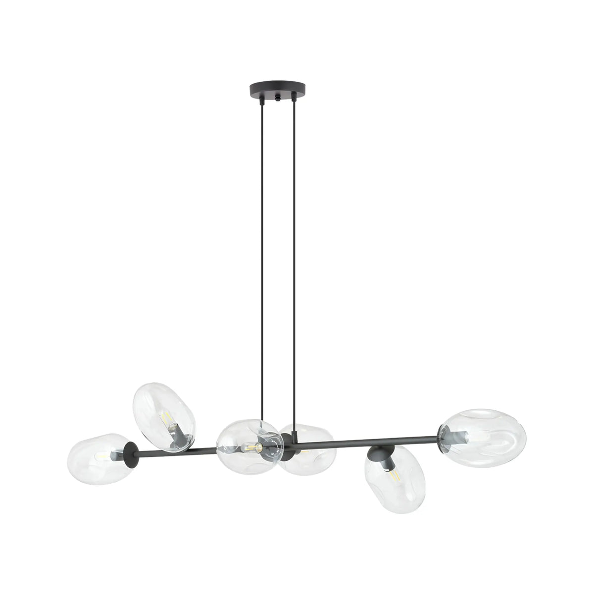 Emibig Pandora Pendellampa 6-ljus 120x40 cm, Svart