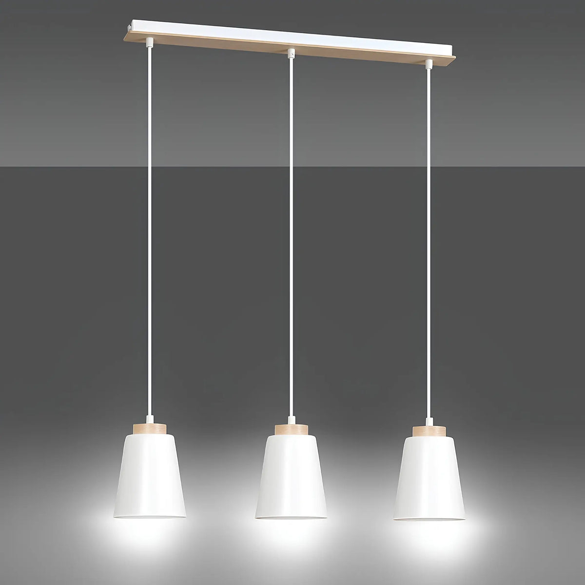 Emibig Bolero Pendellampa 3-ljus 66x14 cm, Vit