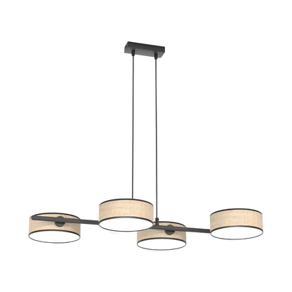 Emibig Drumz Pendellampa 4-ljus 80x46 cm, Brun/Svart