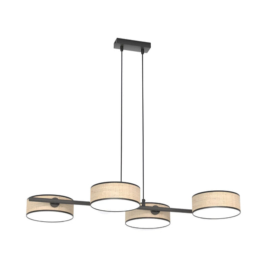 Emibig Drumz Pendellampa 4-ljus 80x46 cm, Brun/Svart