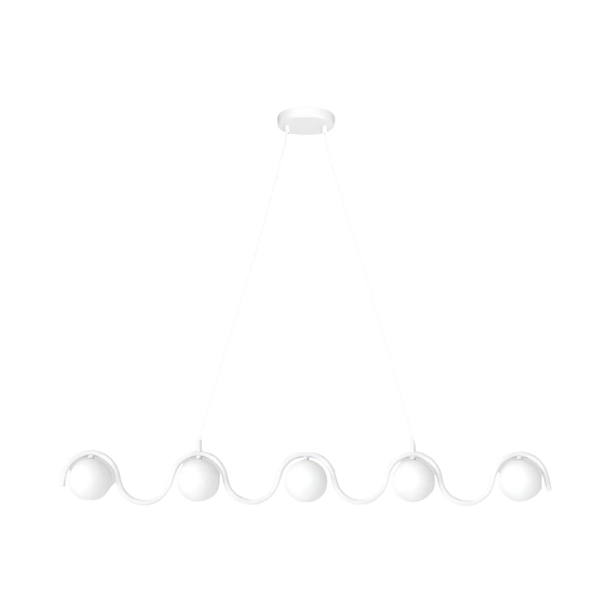 Emibig Sinus Pendellampa 5-ljus 110x10 cm, Vit