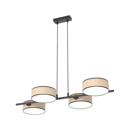 Emibig Drumz Pendellampa 4-ljus 80x46 cm, Brun/Svart