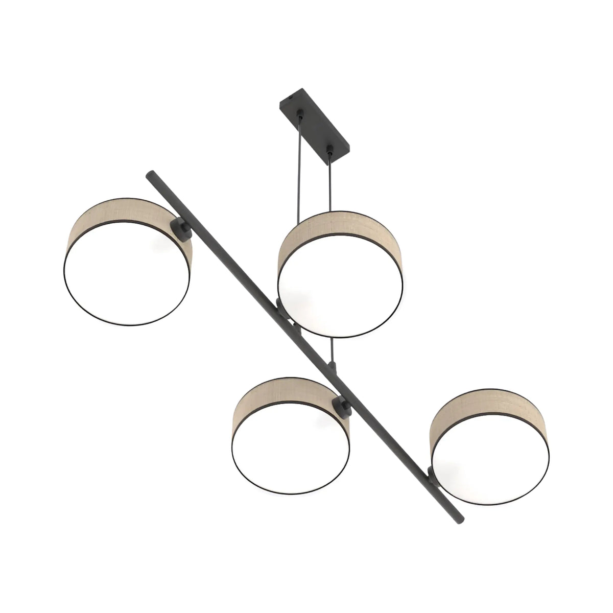 Emibig Drumz Pendellampa 4-ljus 80x46 cm, Brun/Svart